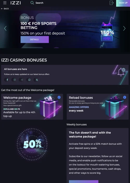 Rewards Izzi Casino